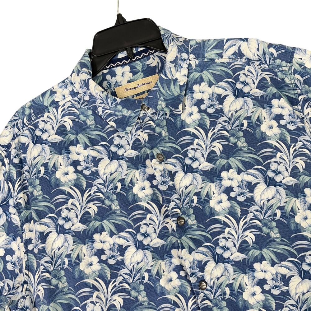 Tommy Bahama Short Sleeve Tropical Floral Print Casual Button Down Shirt Mens L